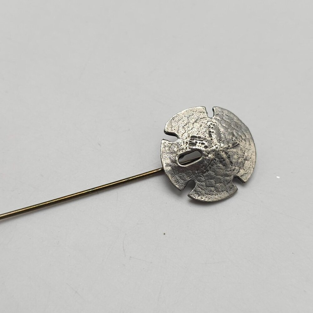 Vintage Sand Dollar Silver Tone Stick Pin 3 inch - Picture 2 of 4